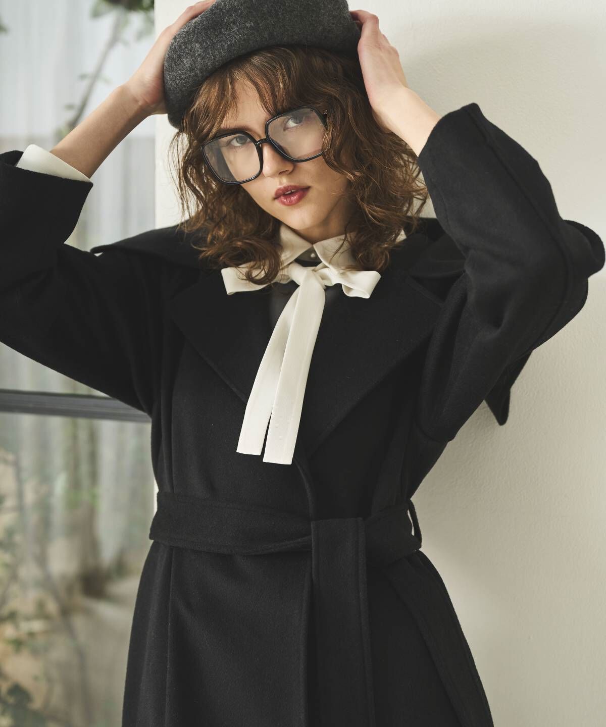 アンドクチュール「ケープカラーロングコート」|ダウン|