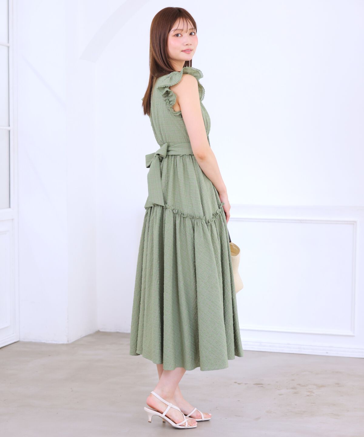 アンドクチュール「サッカーチェックティアードワンピース」|ワンピース|