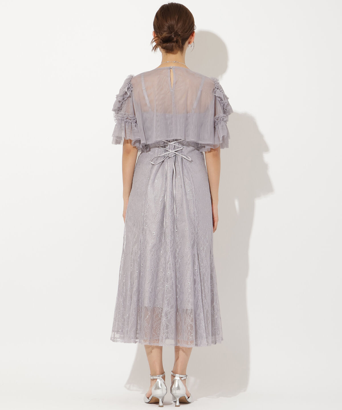 アンドクチュール「チュールフリルブラウス+レースキャミドレス」|ドレス|