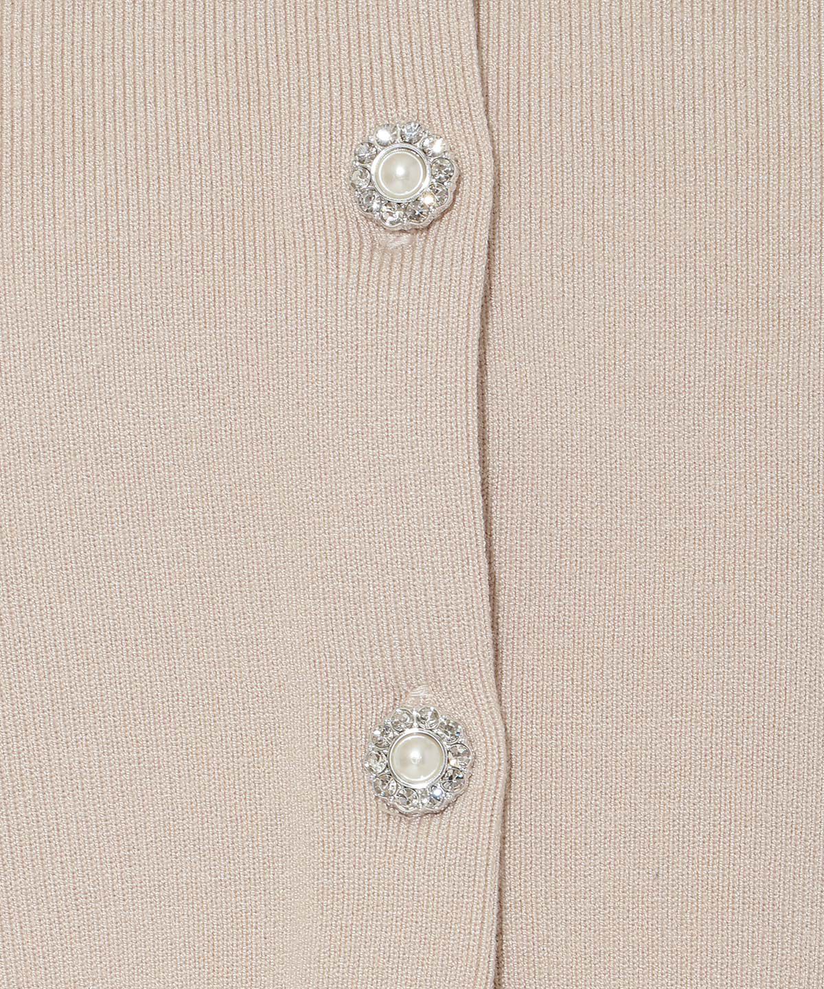 アンドクチュール「ファー付きビジューボタンプルオーバー」|ニット・セーター|