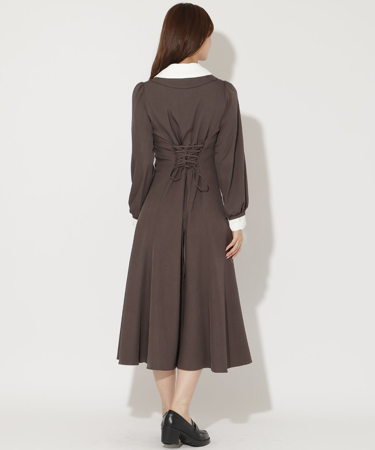 アンドクチュール「レイヤード襟フロントZIPワンピース」|ワンピース|