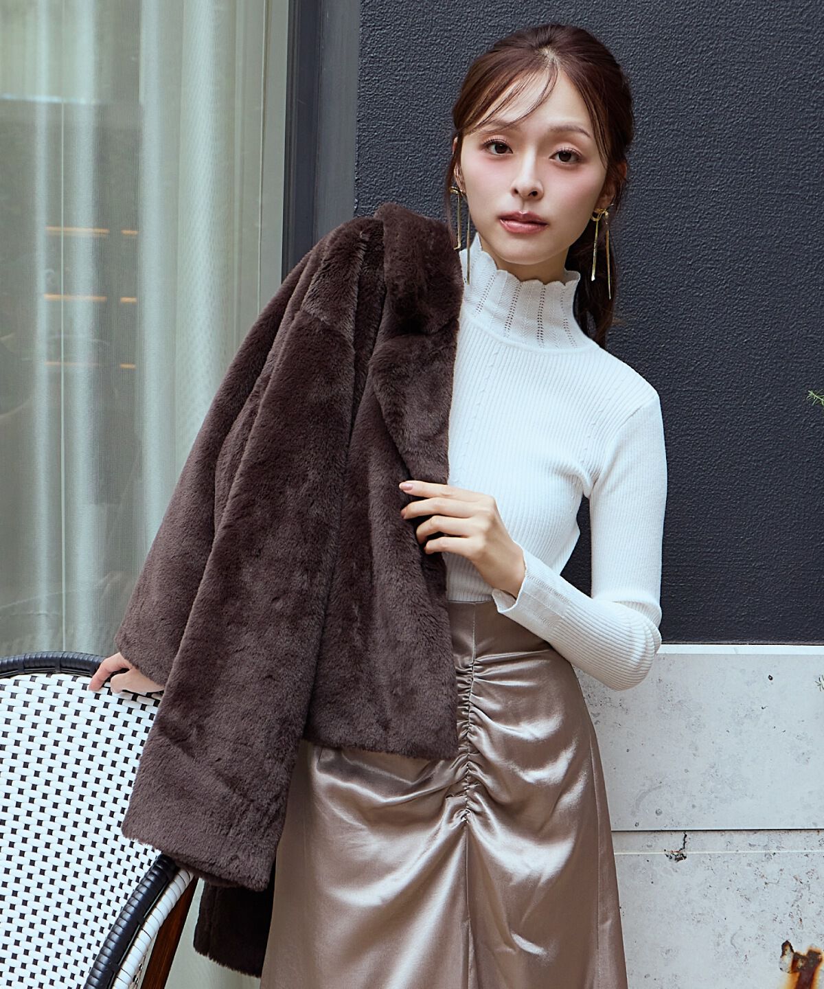 アンドクチュール「スカラハイネックニットプルオーバー」|ニット・セーター|