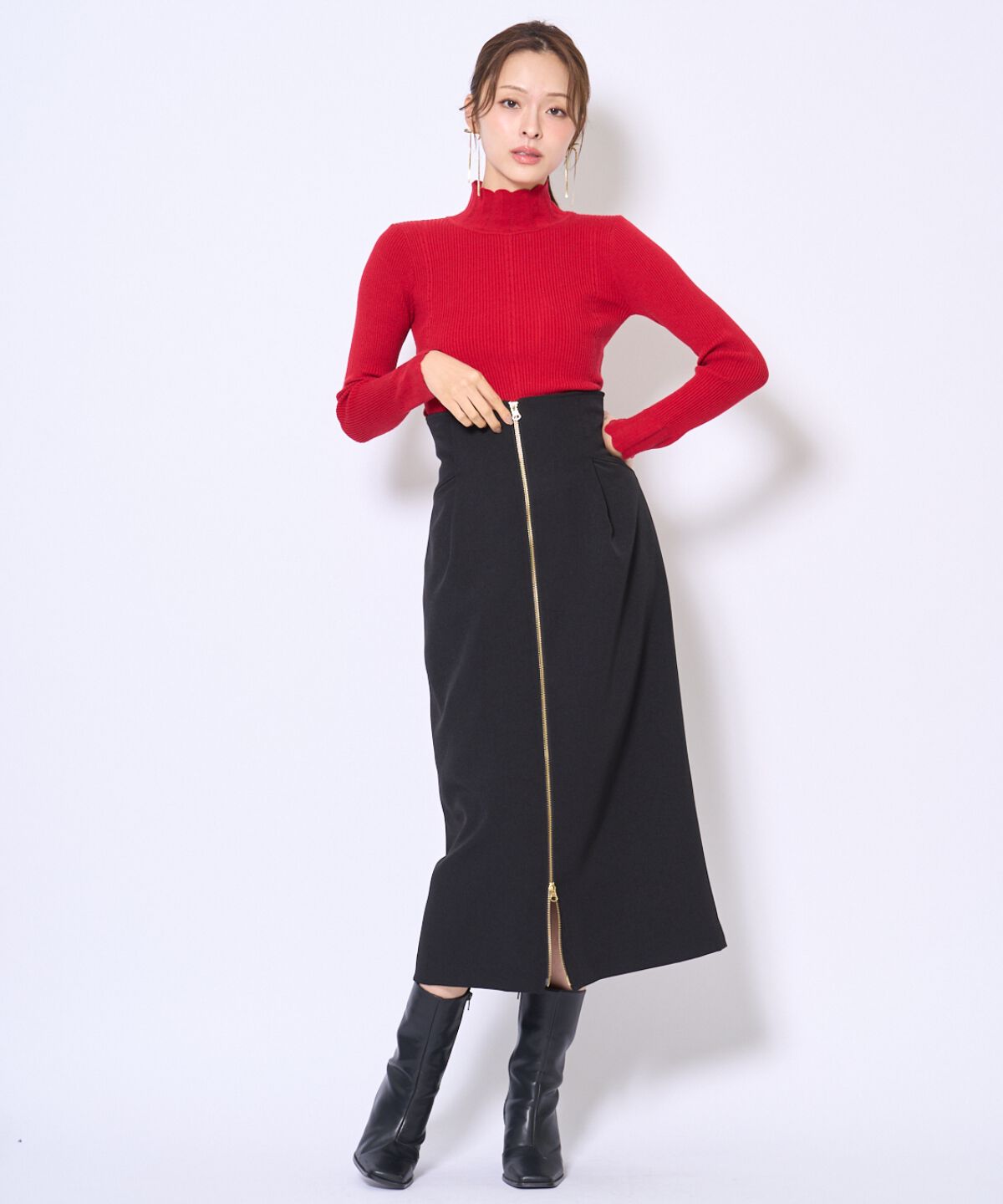 アンドクチュール「スカラハイネックニットプルオーバー」|ニット・セーター|