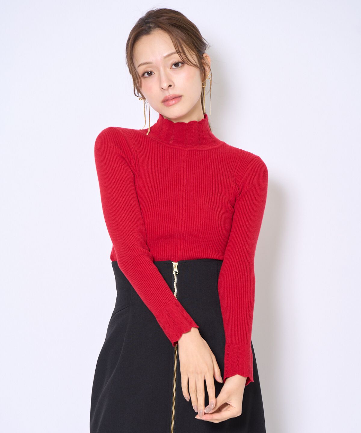 アンドクチュール「スカラハイネックニットプルオーバー」|ニット・セーター|