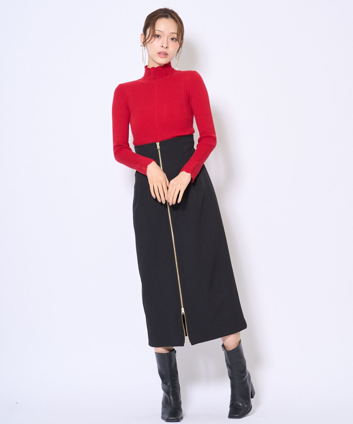 アンドクチュール「スカラハイネックニットプルオーバー」|ニット・セーター|