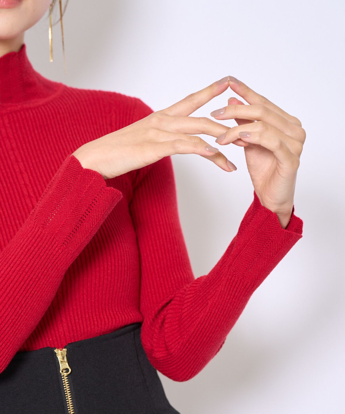 アンドクチュール「スカラハイネックニットプルオーバー」|ニット・セーター|