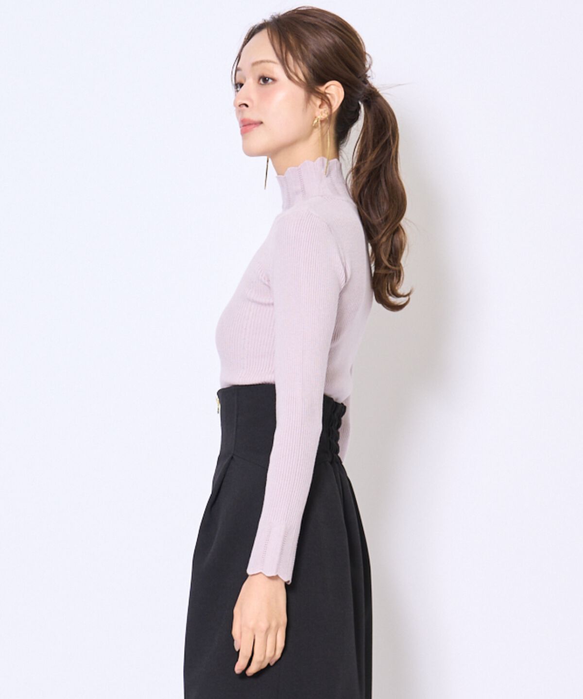 アンドクチュール「スカラハイネックニットプルオーバー」|ニット・セーター|