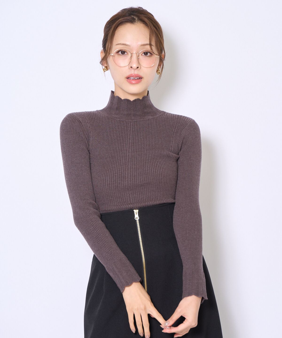 アンドクチュール「スカラハイネックニットプルオーバー」|ニット・セーター|