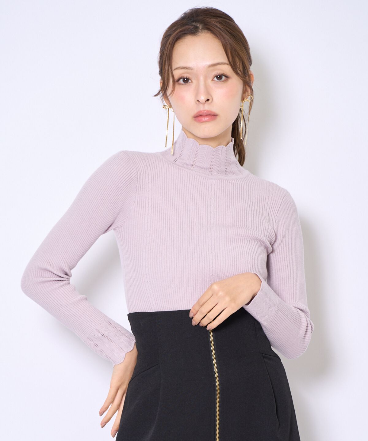 アンドクチュール「スカラハイネックニットプルオーバー」|ニット・セーター|