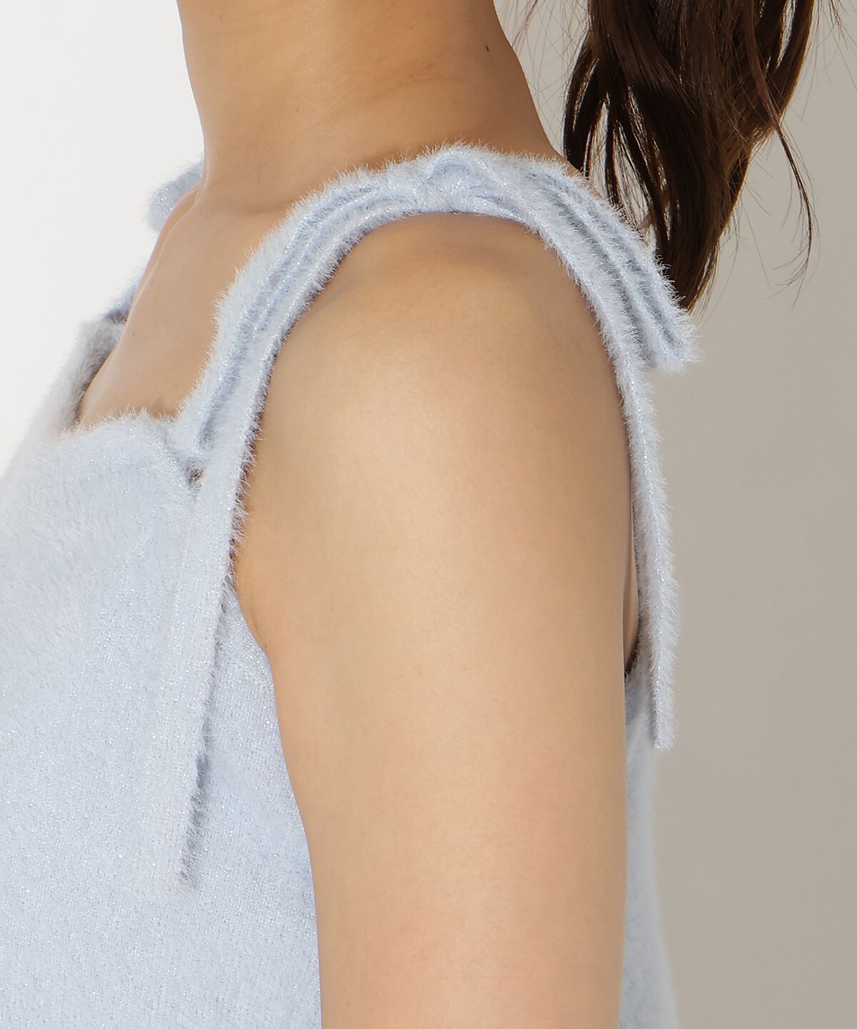 アンドクチュール「ラメフェザーショルダーリボンアンサンブル」|カーディガン|