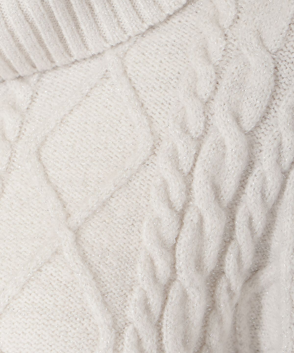 アンドクチュール「ラメケーブルタートルニットプルオーバー」|ニット・セーター|