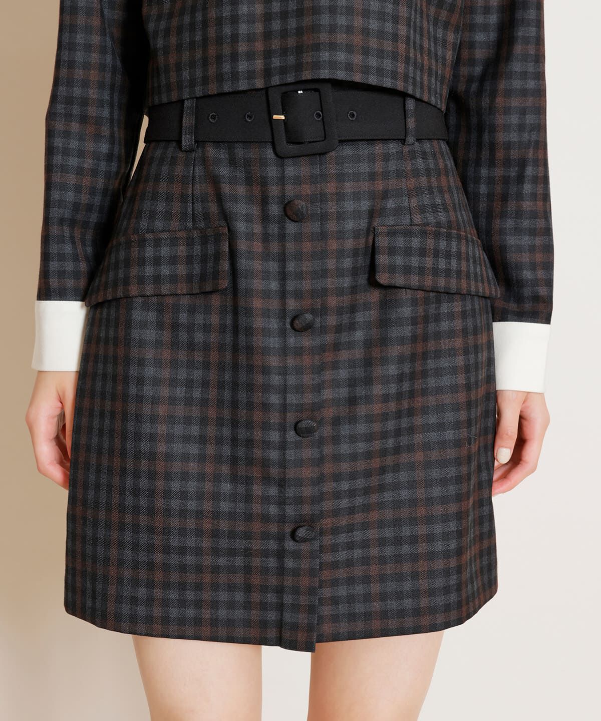 REDYAZEL「ロンドンチェックミニスカート」|台形|