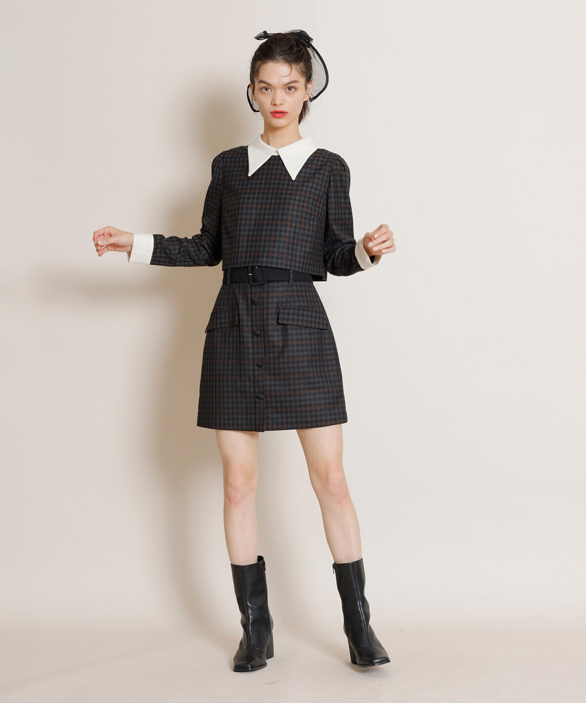REDYAZEL「ロンドンチェックミニスカート」|台形|