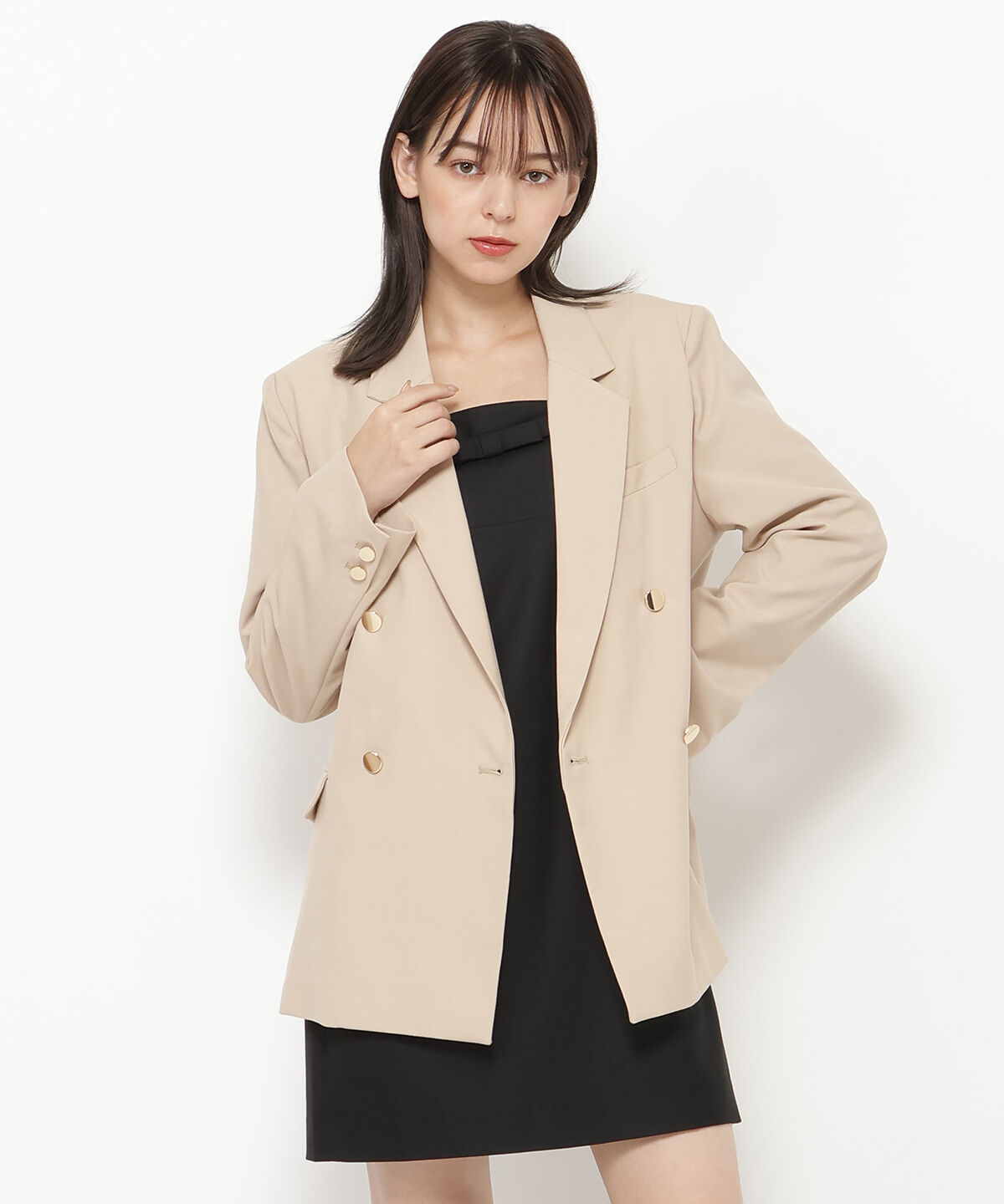 REDYAZEL「ダブルジャケット」|テーラードジャケット|ベージュ
