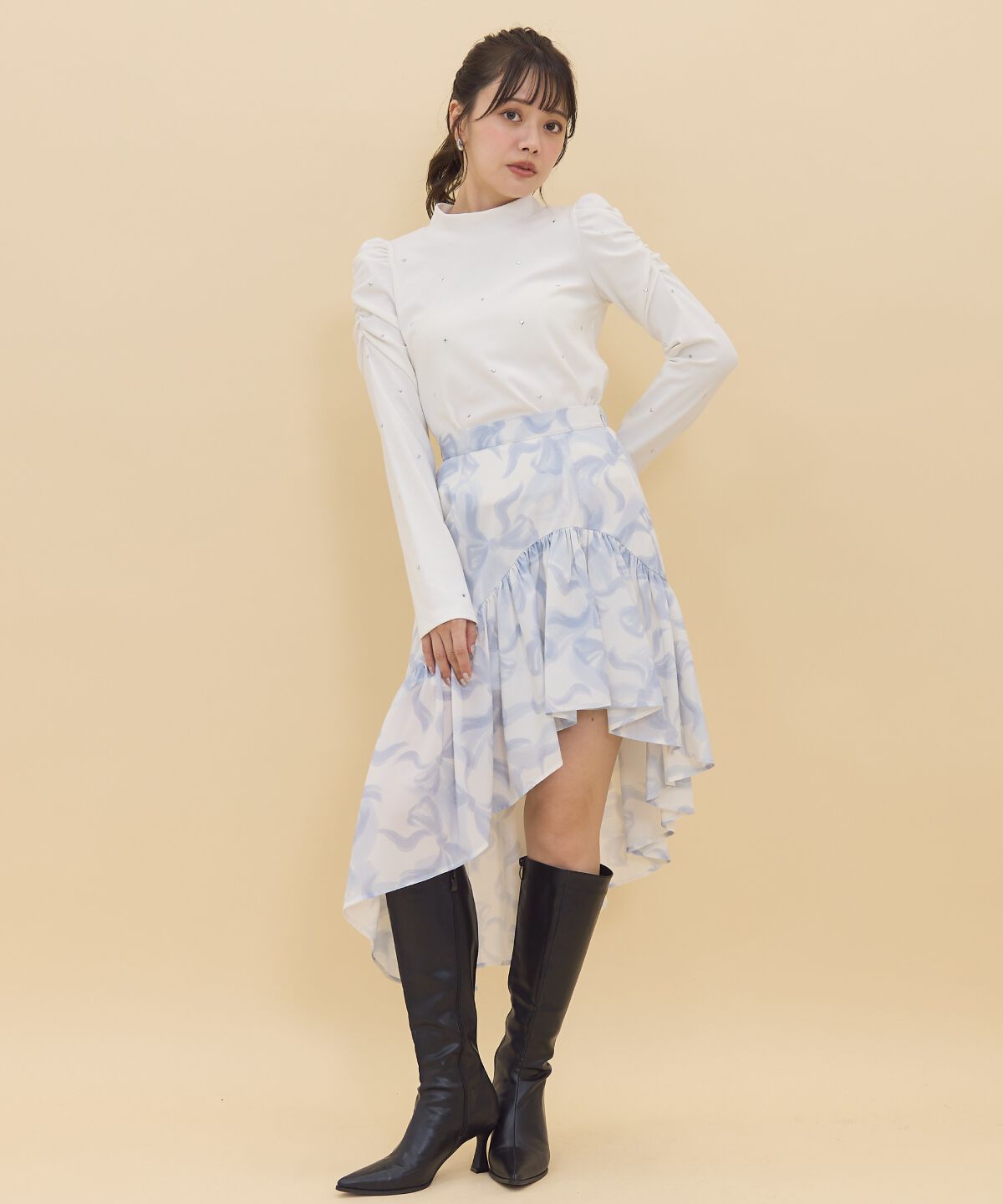 REDYAZEL「ハートストーンハイネックトップス」|Tシャツ・カットソー|