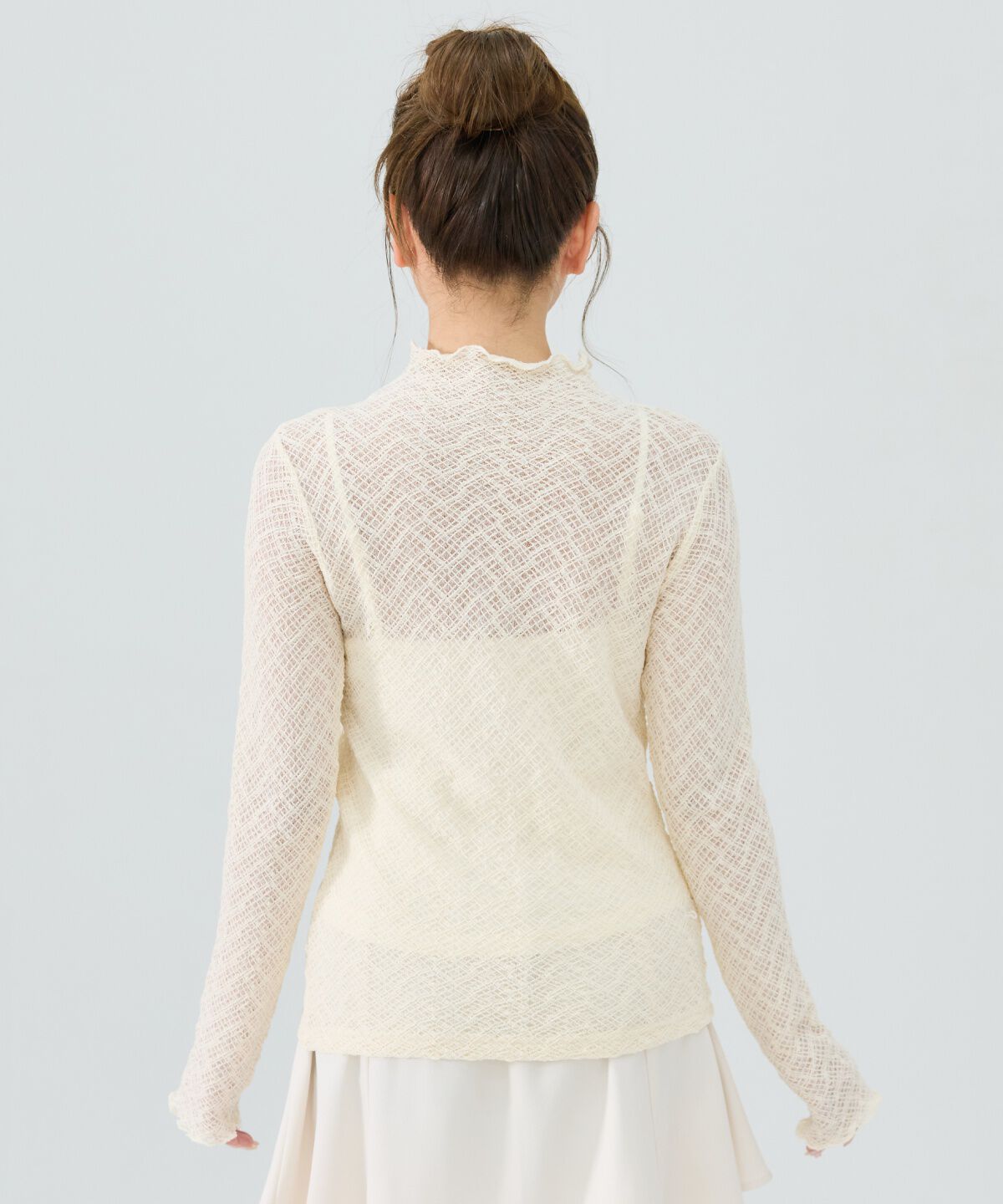 REDYAZEL「チェックレースハイネックトップス」|Tシャツ・カットソー|