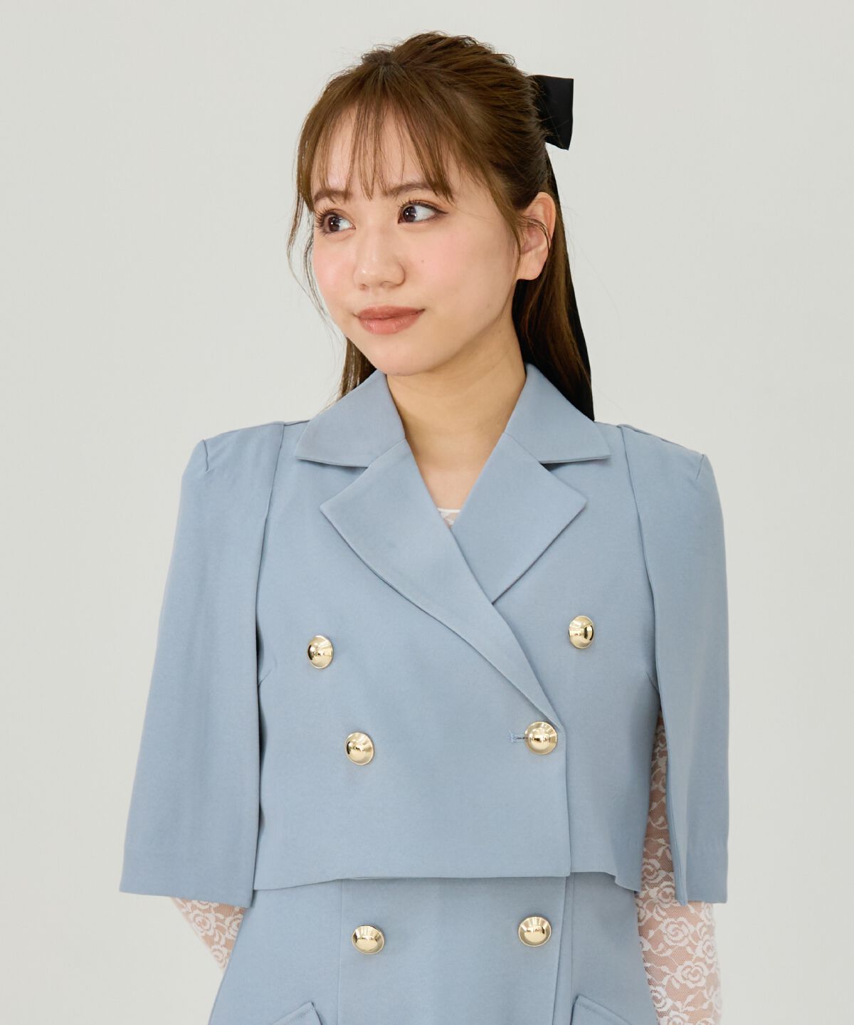 REDYAZEL「ケープデザインショートジャケット」|その他|サックス