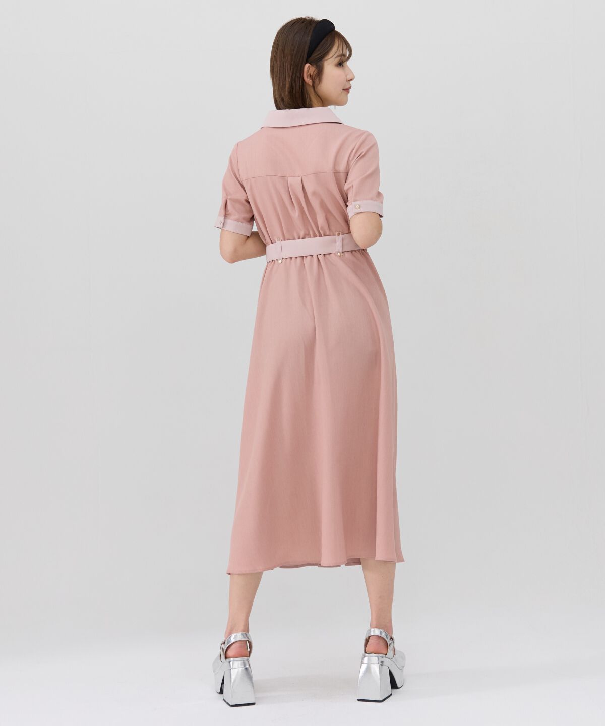 REDYAZEL「バイカラーアシメフリルシャツワンピース」|ワンピース|