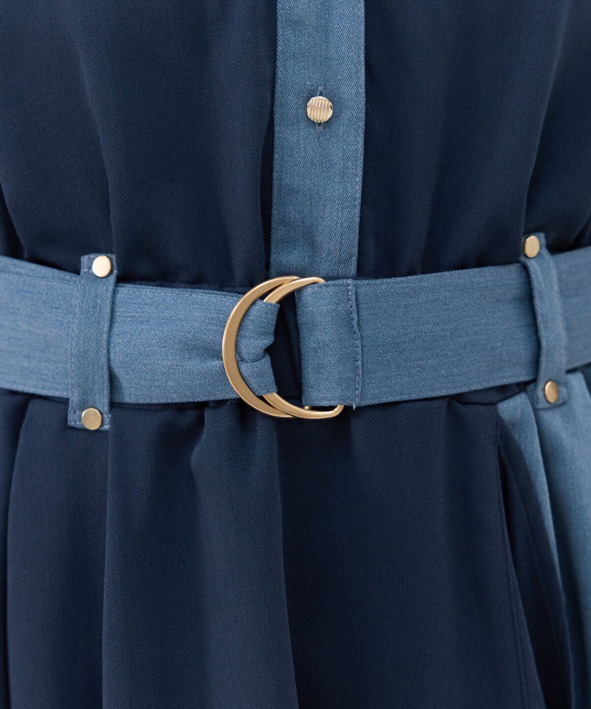 REDYAZEL「バイカラーアシメフリルシャツワンピース」|ワンピース|