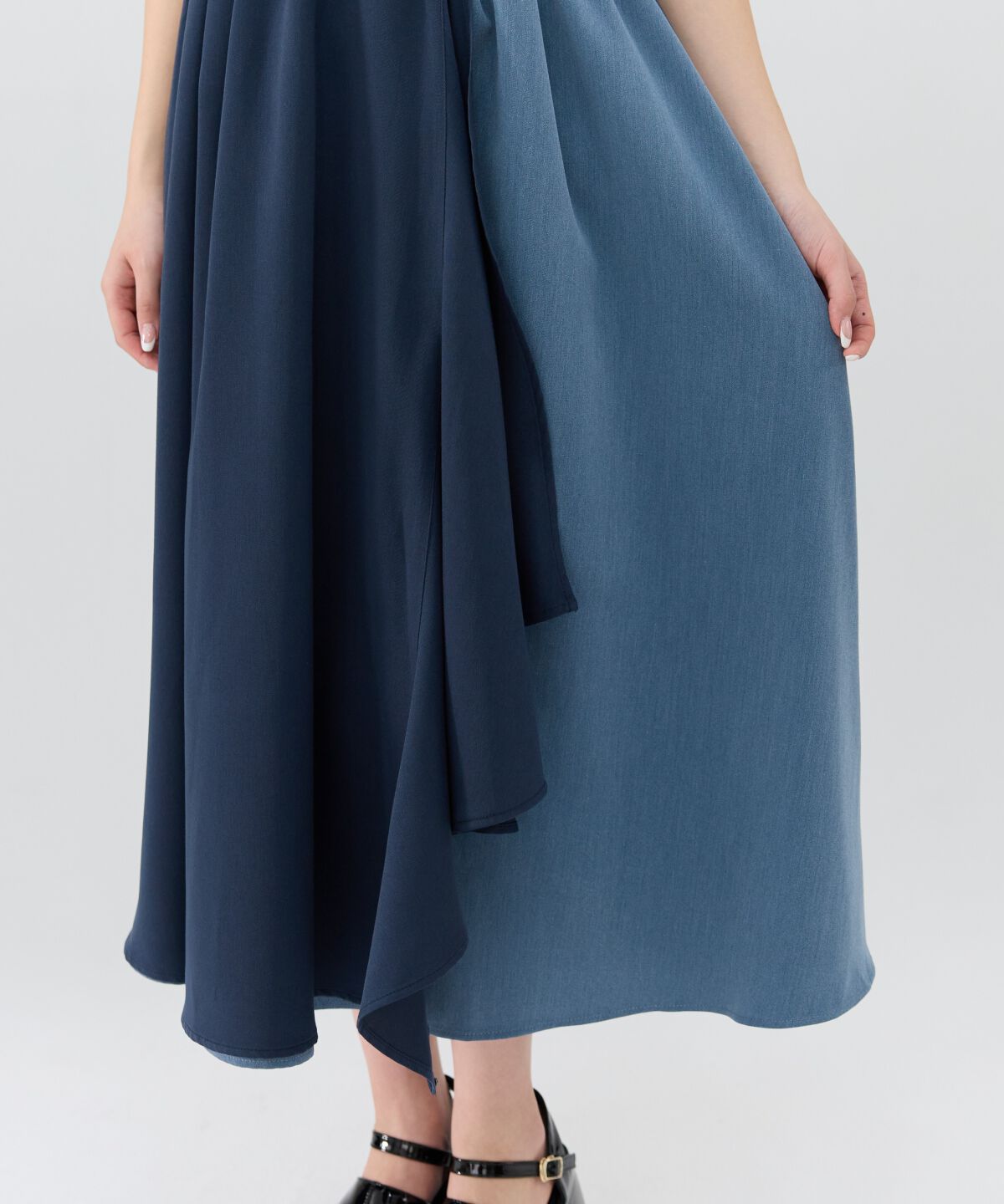 REDYAZEL「バイカラーアシメフリルシャツワンピース」|ワンピース|