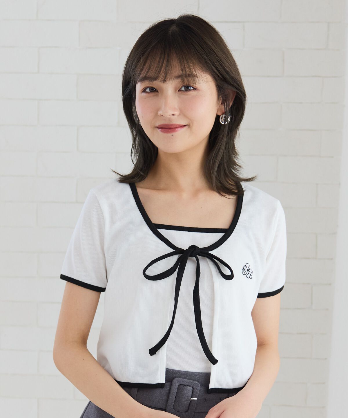 REDYAZEL「バイカラーパイピングカーディガン＆キャミソールセット」|カーディガン|