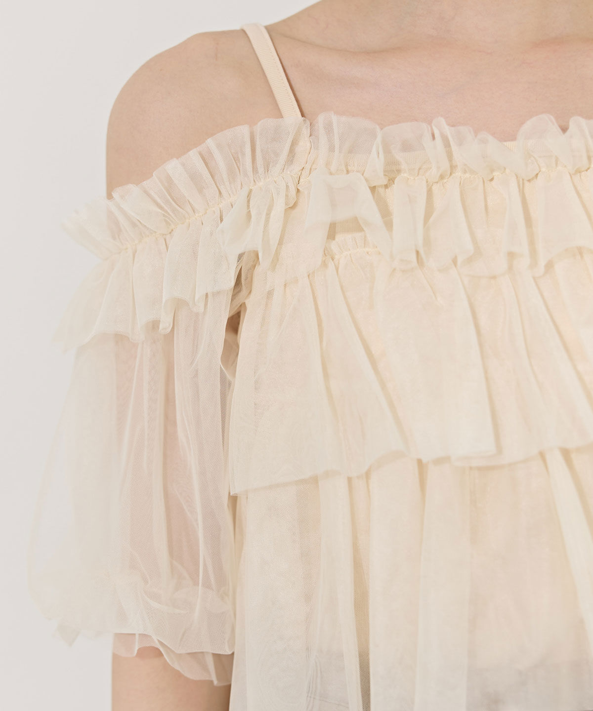 REDYAZEL「ボリュームフリルチュール2WAYトップス」|キャミソール|