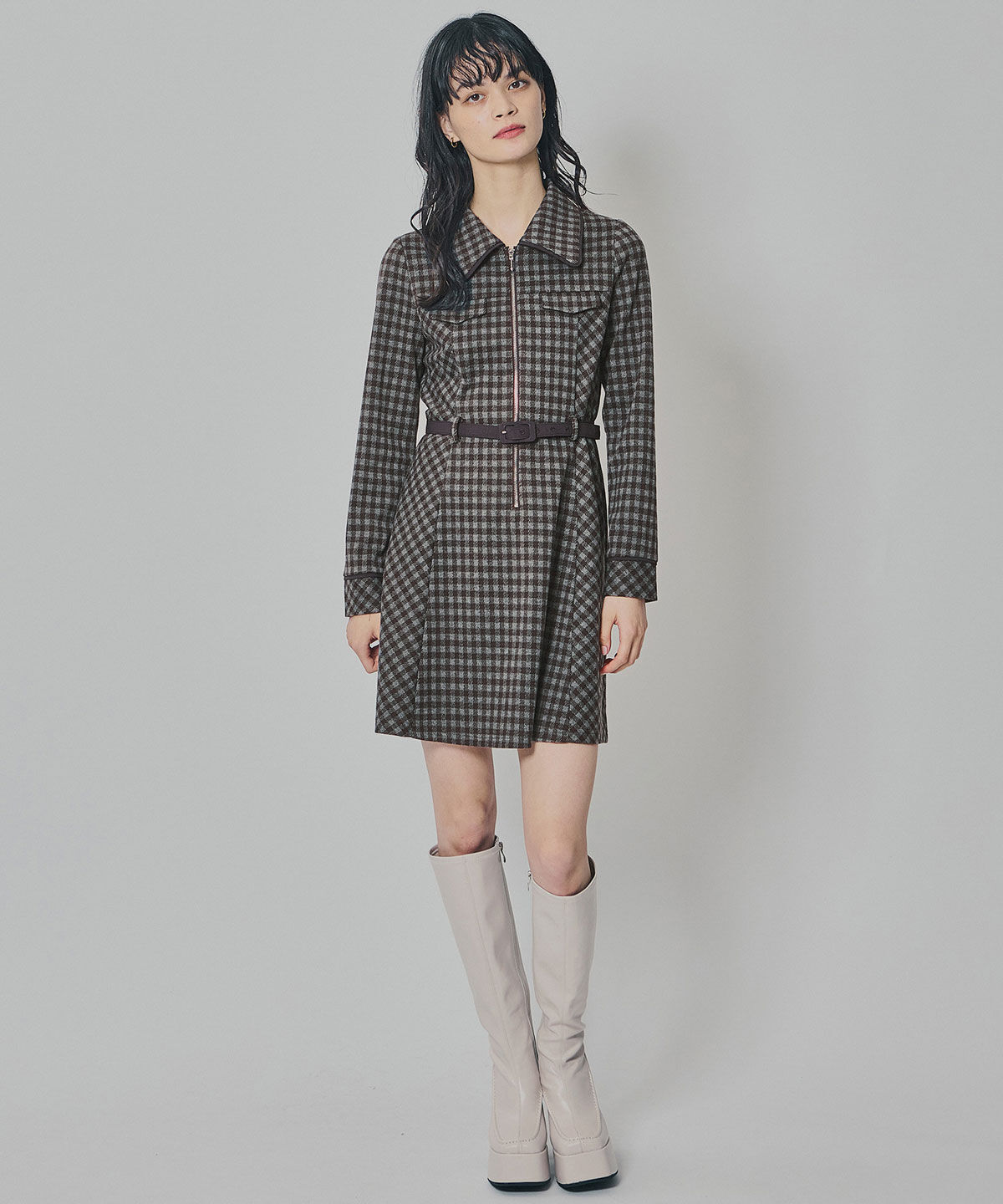 REDYAZEL「クラシカルチェックZIPミニワンピース」|ワンピース|