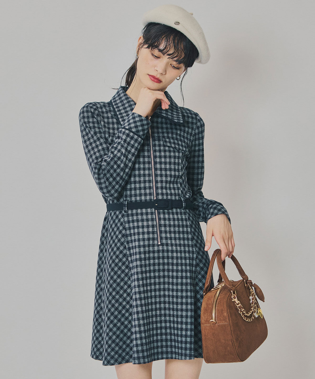 REDYAZEL「クラシカルチェックZIPミニワンピース」|ワンピース|
