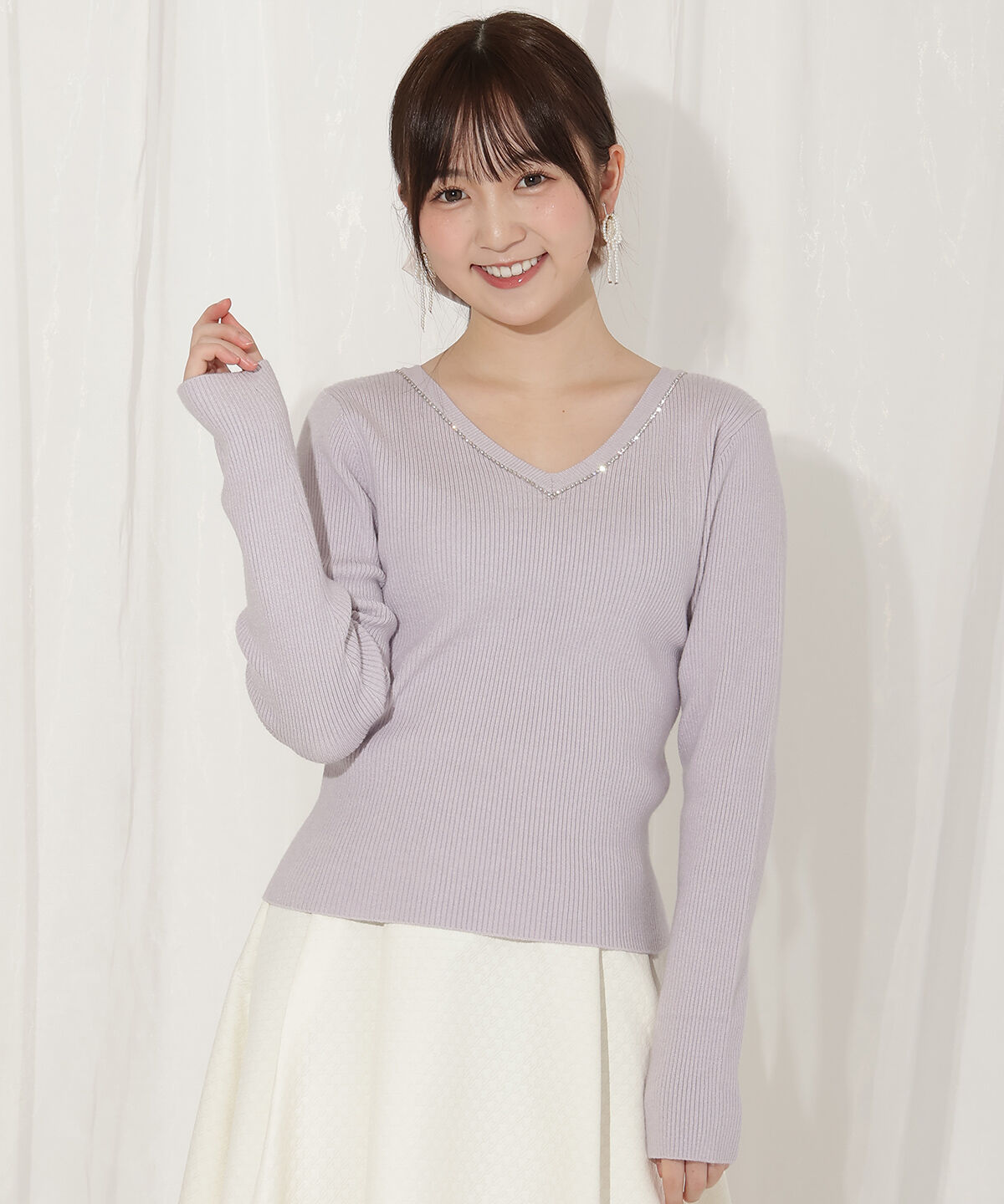 WILLSELECTION「リボンブローチ付き2WAYニットプルオーバー」|ニット・セーター|