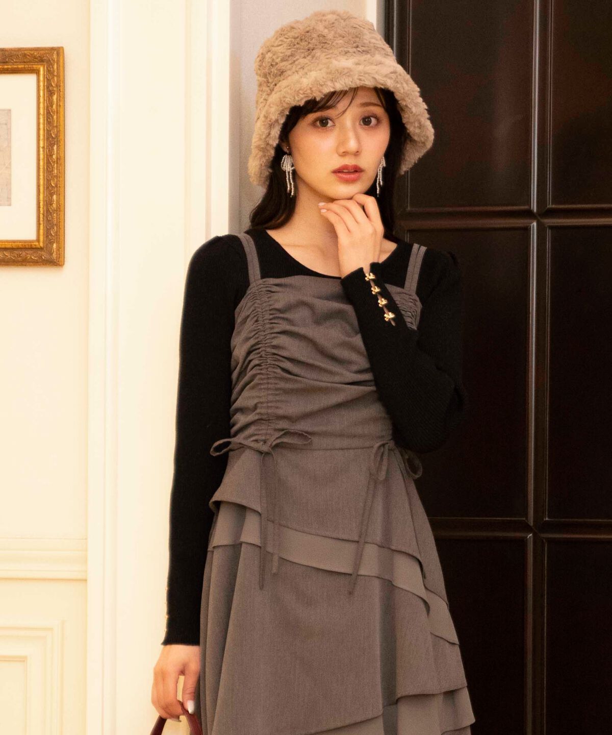 WILLSELECTION「リボンスリーブ2WAYラメニット」|ニット・セーター|