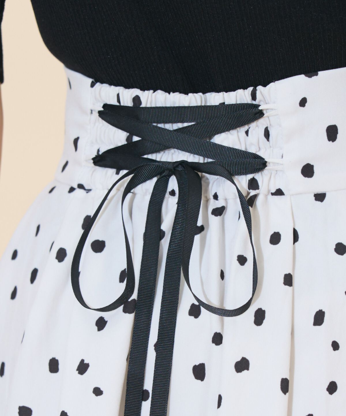 WILLSELECTION「ダルメシアンプリントボリュームタックスカート」|フレア|