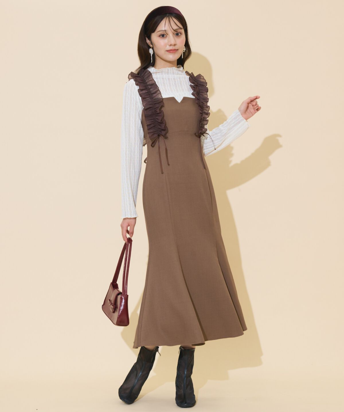 WILLSELECTION「フリルショルダーマーメイドワンピース」|ワンピース|