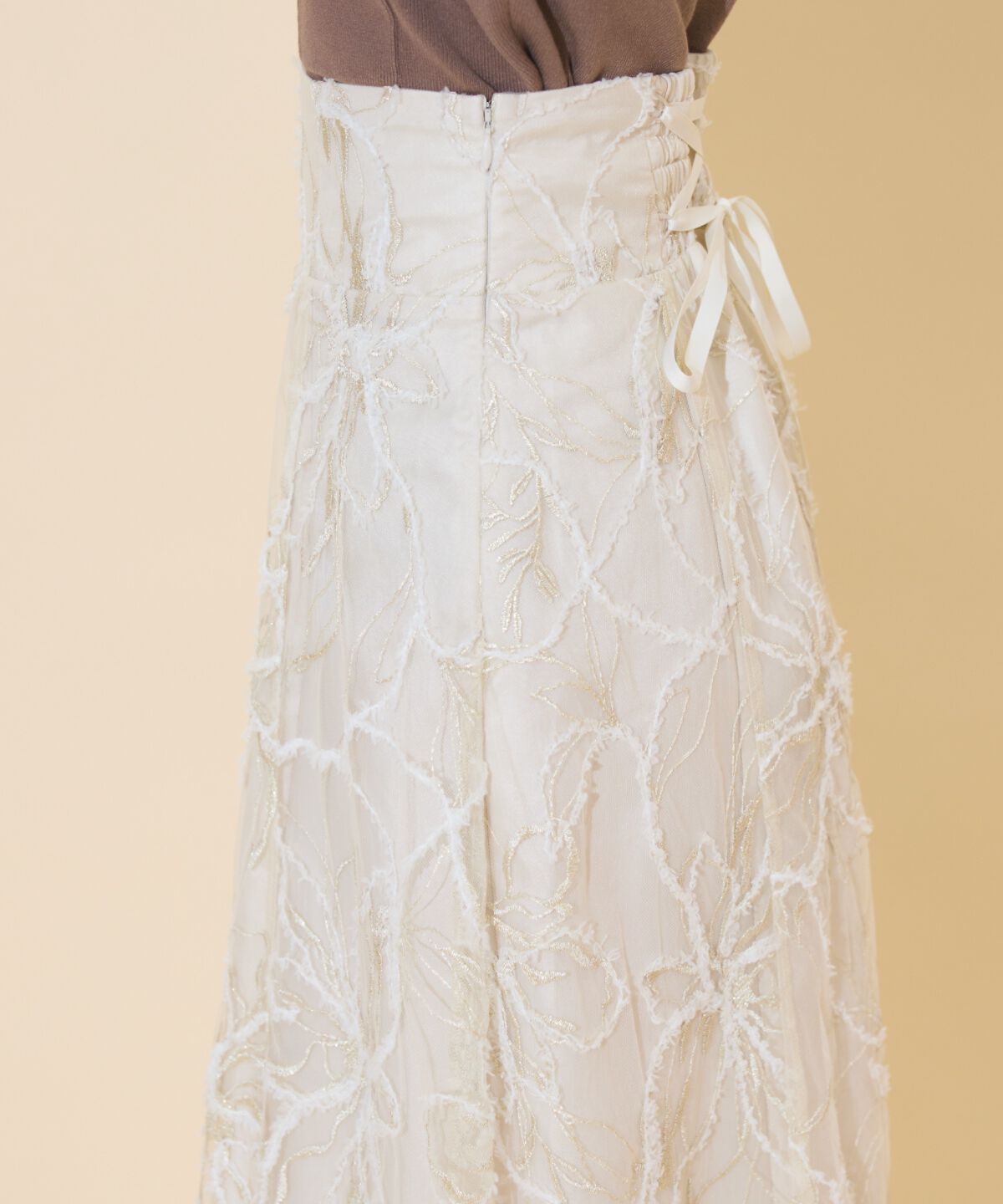 WILLSELECTION「ラメ刺繍チュールフレアスカート」|フレア|