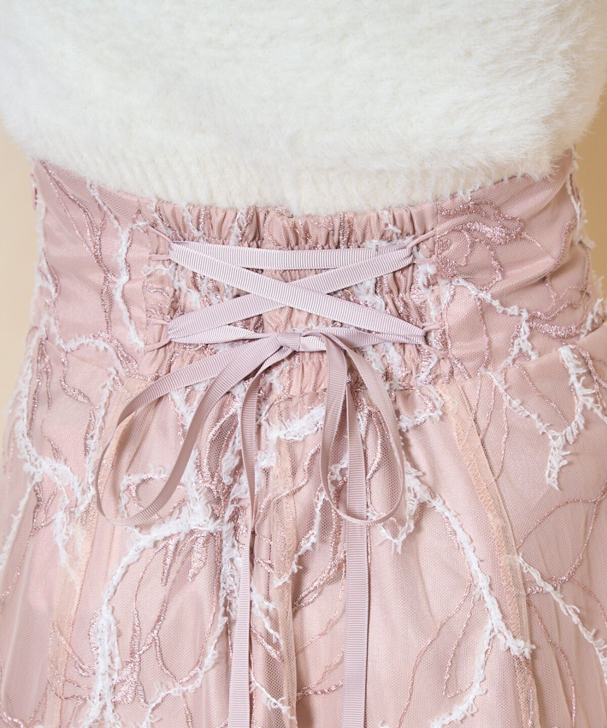 WILLSELECTION「ラメ刺繍チュールフレアスカート」|フレア|