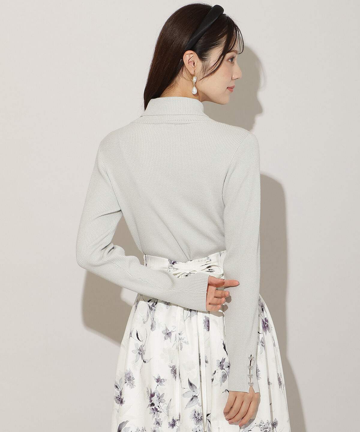 WILLSELECTION「袖口リボンリブタートルニット」|ニット・セーター|