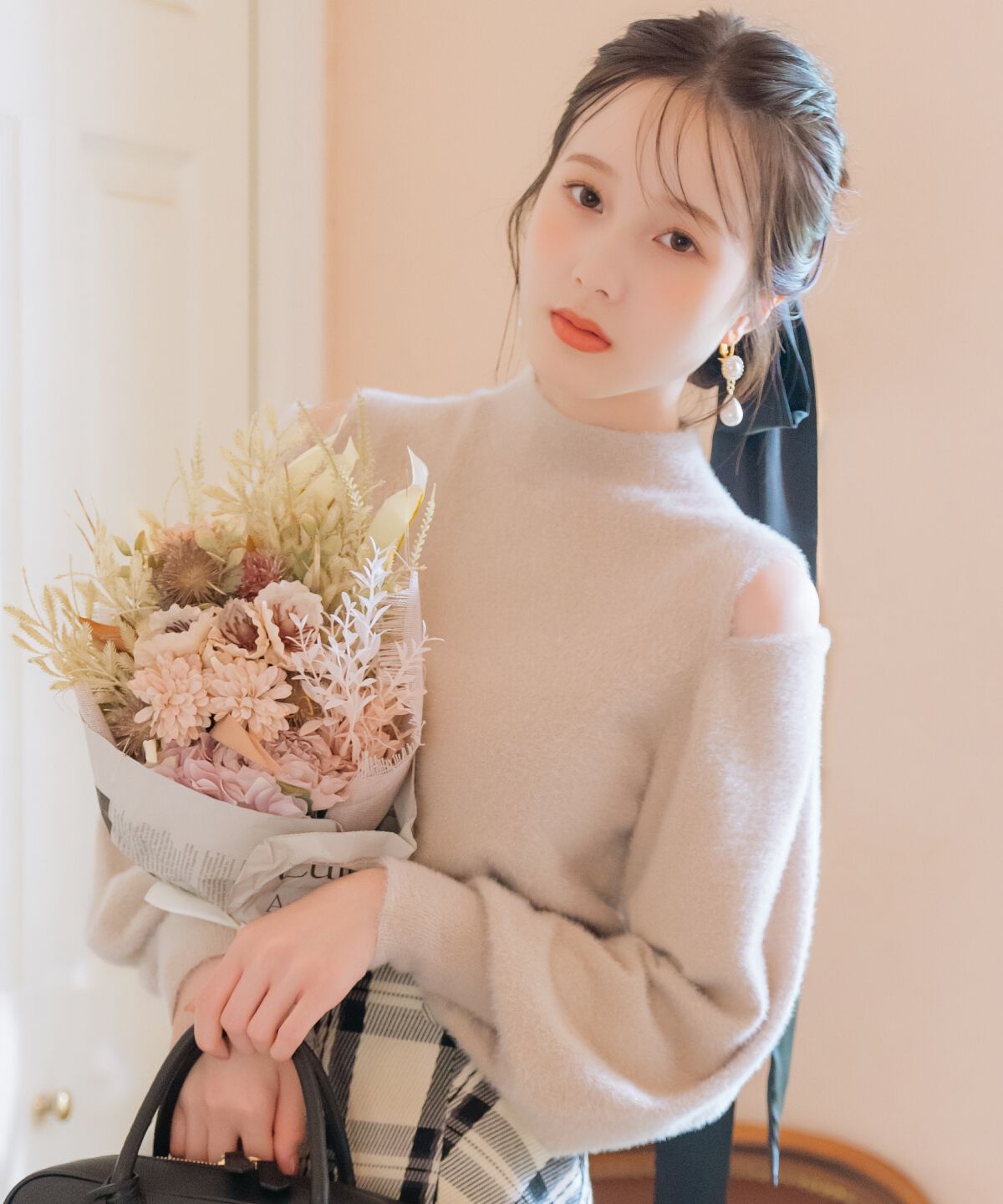 WILLSELECTION「ショルダースリットフェザープルオーバー」|ニット・セーター|ベージュ