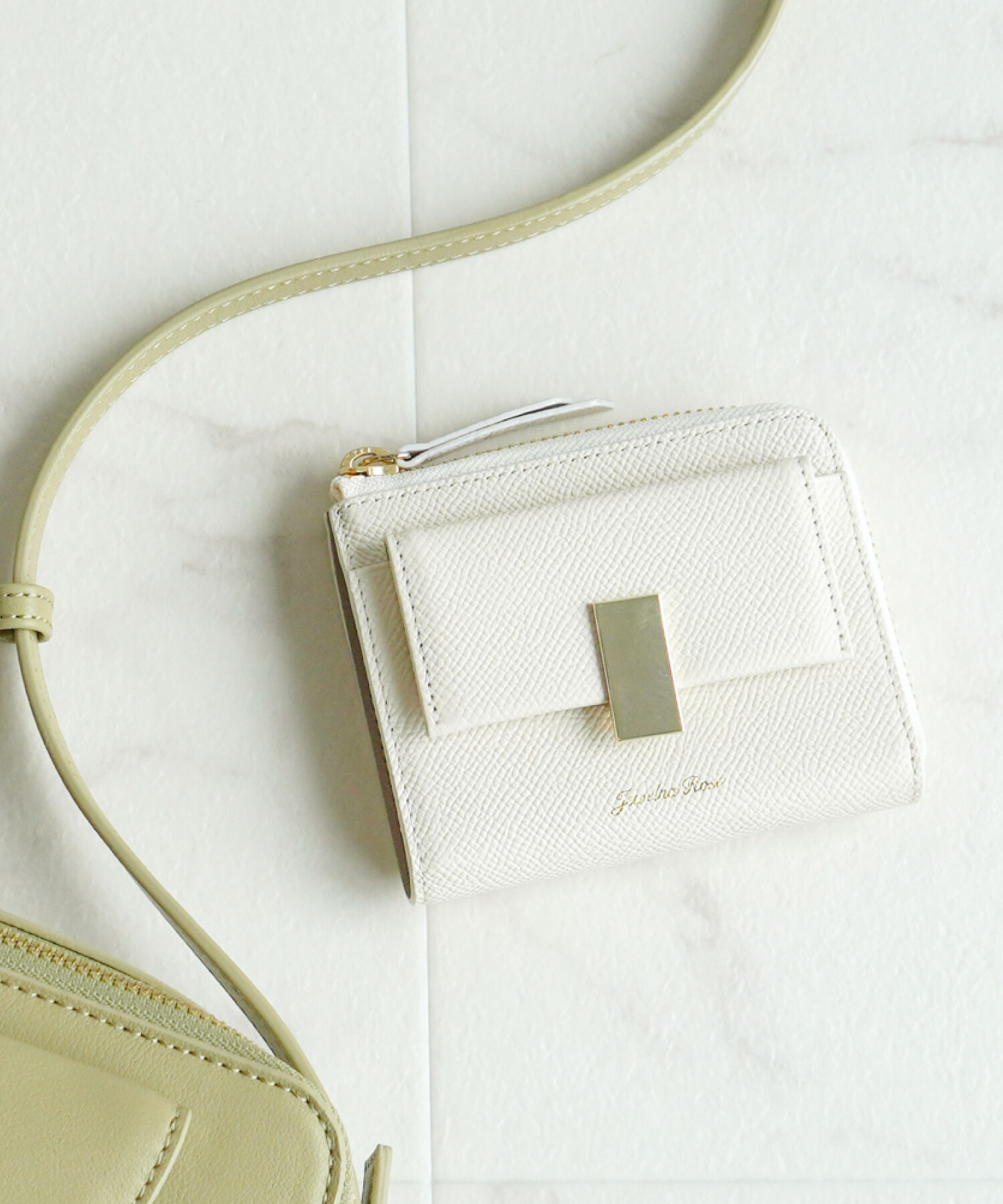 Jewelna Rose「Jewelna Rose ブリヨン・ウォレット 本革 二つ折り財布 15142」|財布|オフホワイト