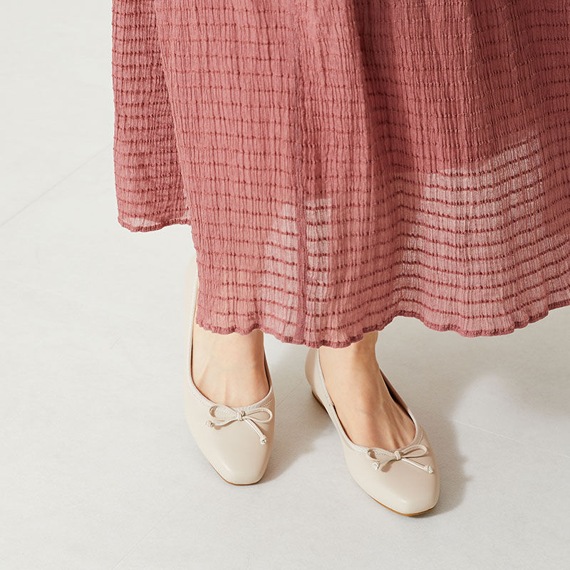 WA Oriental TRaffic「スクエアトゥフラットバレエシューズ/32106」|パンプス|BEIGE