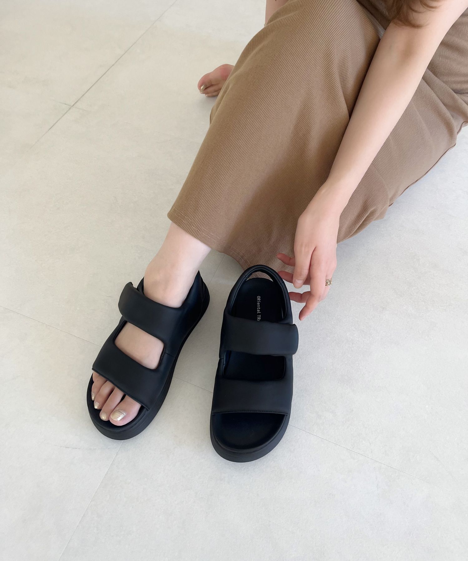 ORiental TRaffic「【WEB限定】●2025春夏新作●ふかふかパデット厚底サンダル/55212」|サンダル|