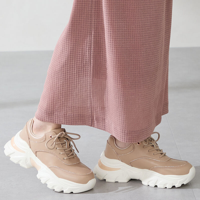 ORiental TRaffic「●2025秋冬新作● ラインストーン 切替 ダッド スニーカー /OT3769 厚底」|スニーカー|