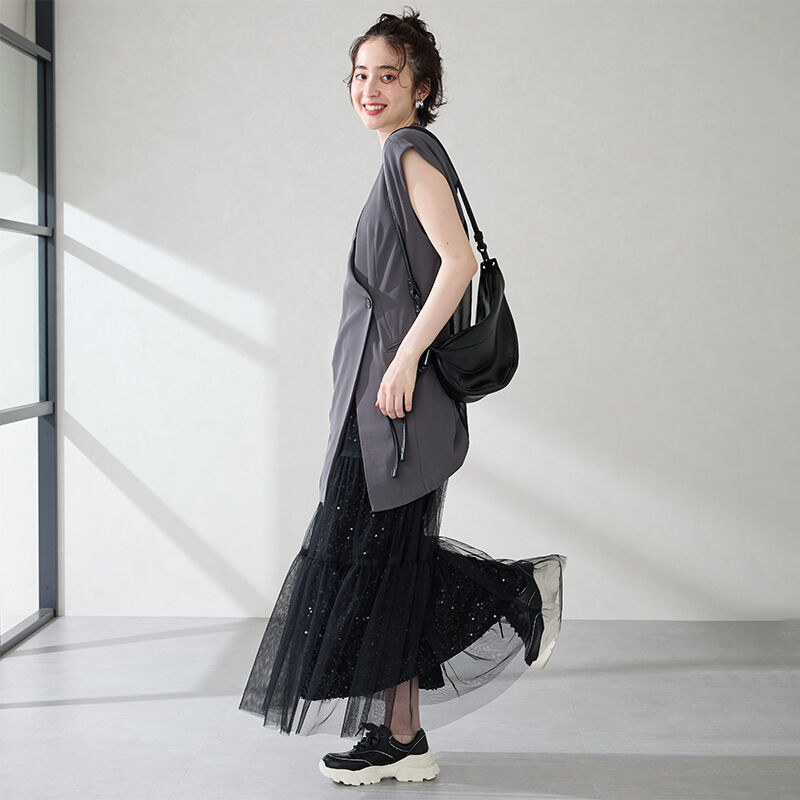 ORiental TRaffic「●2025秋冬新作● ラインストーン 切替 ダッド スニーカー /OT3769 厚底」|スニーカー|