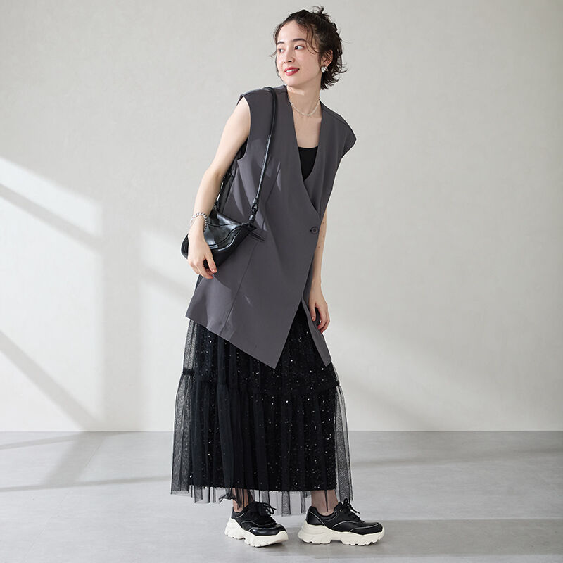 ORiental TRaffic「●2025秋冬新作● ラインストーン 切替 ダッド スニーカー /OT3769 厚底」|スニーカー|