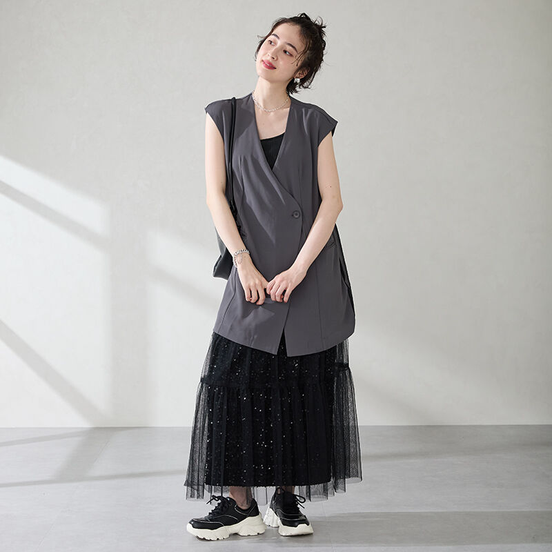 ORiental TRaffic「●2025秋冬新作● ラインストーン 切替 ダッド スニーカー /OT3769 厚底」|スニーカー|