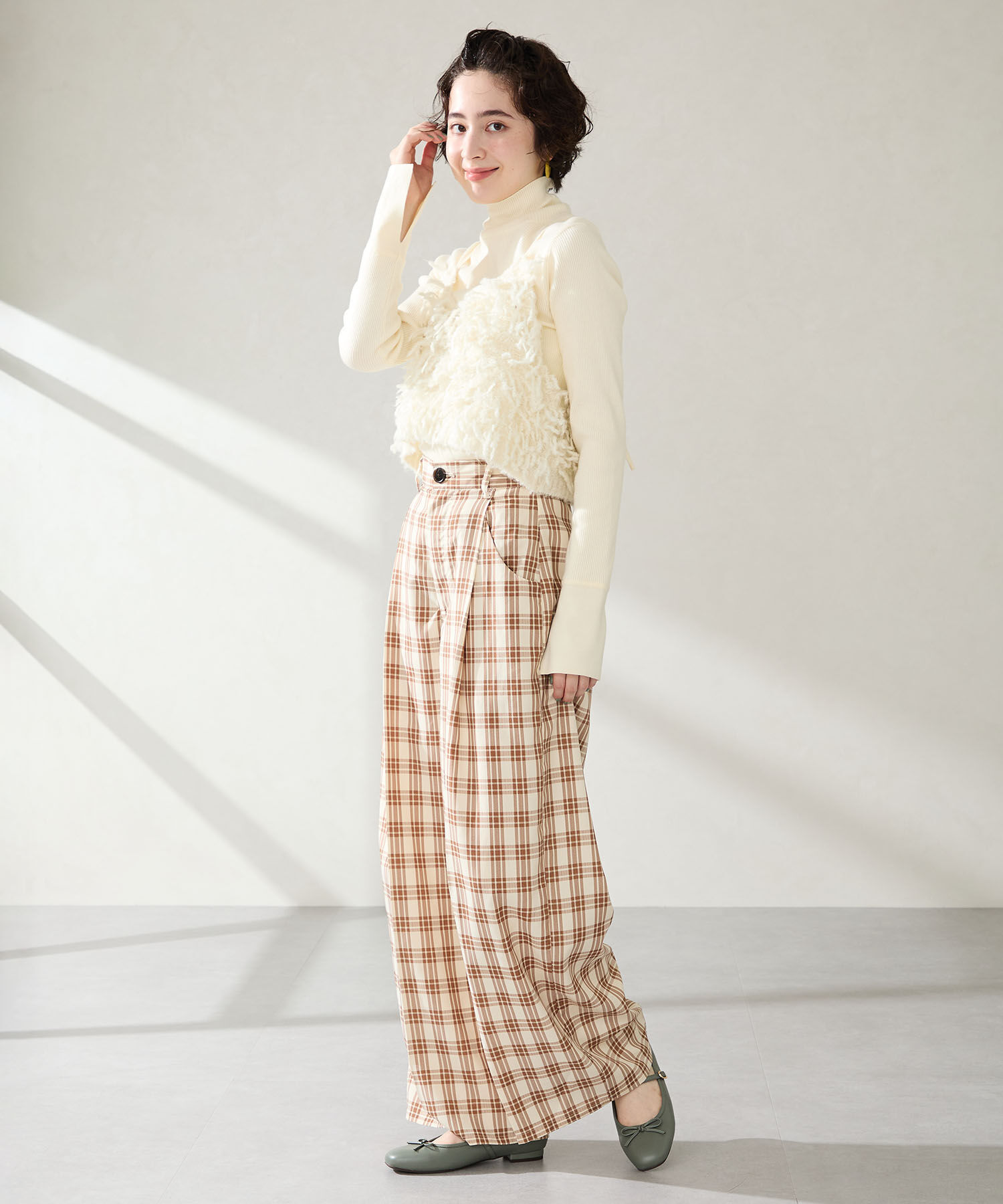 WA Oriental TRaffic「●2025秋冬新作● メリージェーン バレエ パンプス /52313 防寒 起毛 ファー ゴムストラップ」|パンプス|