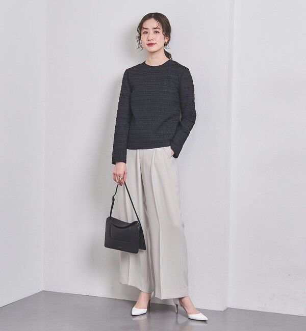 UNITED ARROWS「ポリエステル 2タック ワイドパンツ」|スラックス|