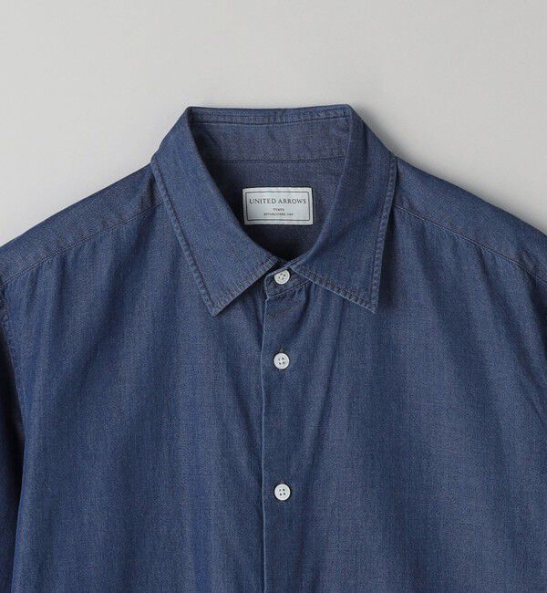 UNITED ARROWS「オーガニックコットン セミワイド ツイルデニムシャツ」|シャツ・ブラウス|