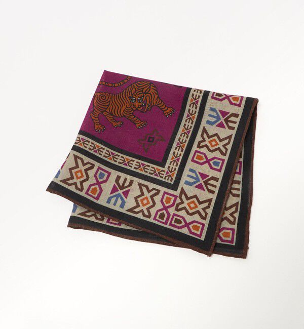 UNITED ARROWS「ADAMLEY アニマル ポケットチーフ」|ハンカチ|WINE