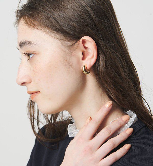 UNITED ARROWS「ハーフ ムーン イヤリング」|イヤリング|GOLD