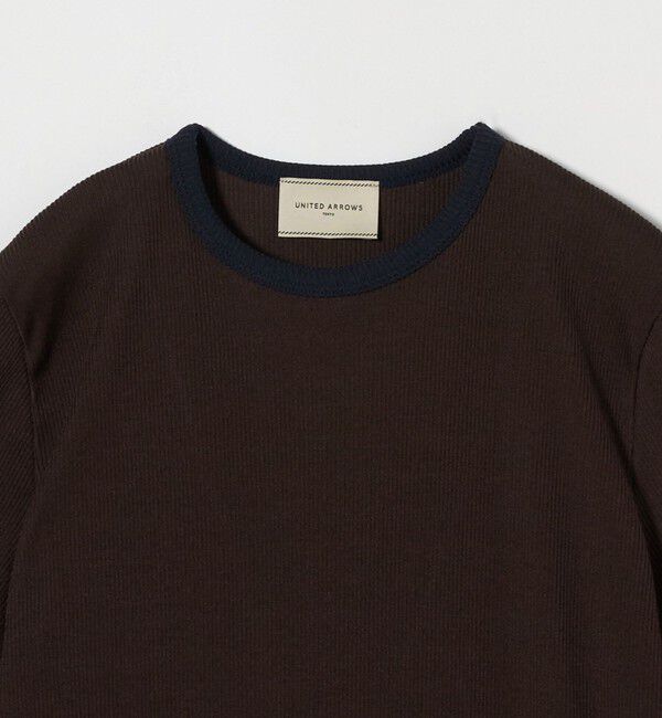 UNITED ARROWS「リブバイカラーパイピング ショートスリーブカットソー」|Tシャツ・カットソー|