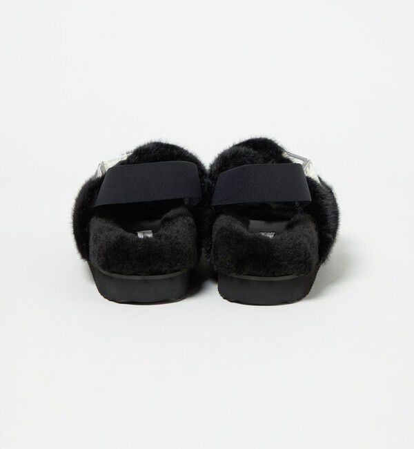 UNITED ARROWS「フェイクファークロス ビジュー サンダル」|サンダル|